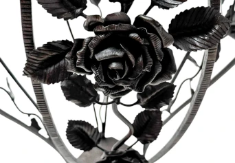 French Art Deco Wrough Iron XL Pedestal with Multi-Colored Marble Top, 1930s